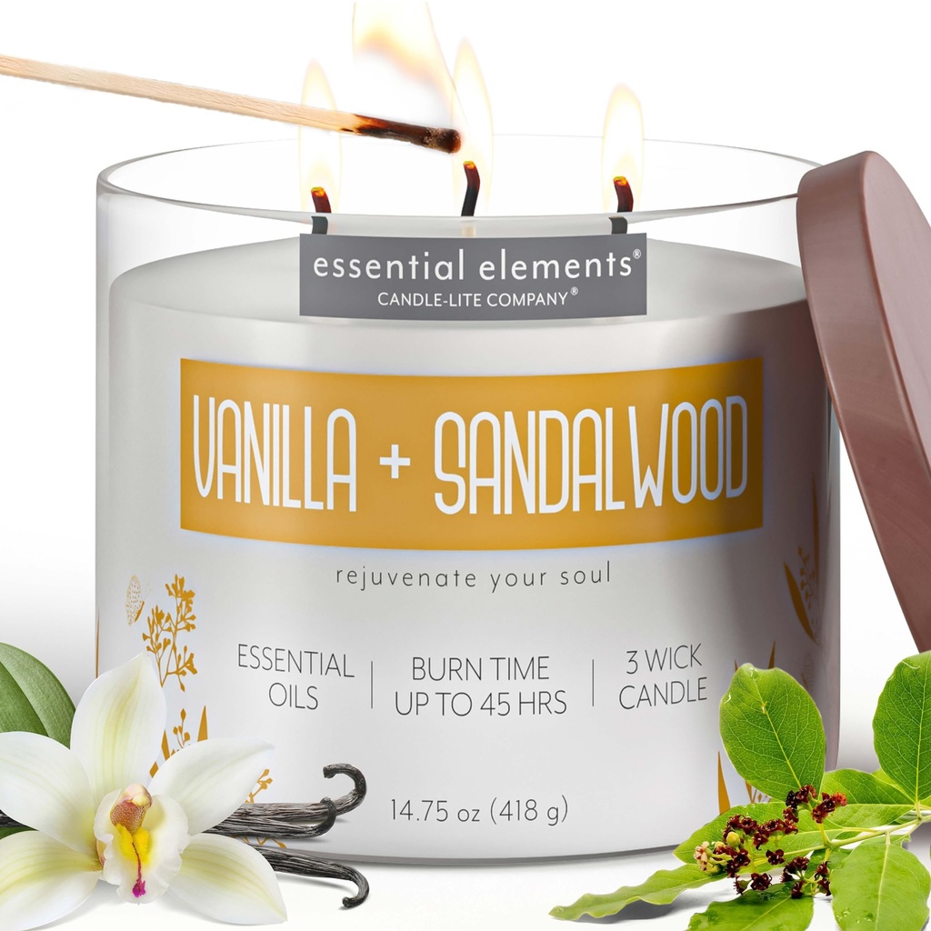 Vanilla + santal 3wick candles