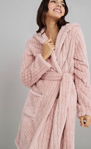 Fleece peach robe