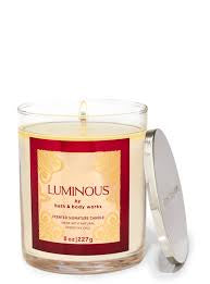 Luminous single wick candle