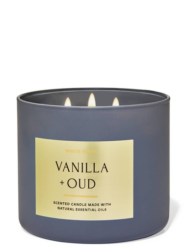 Vanilla +oud 3wick candle