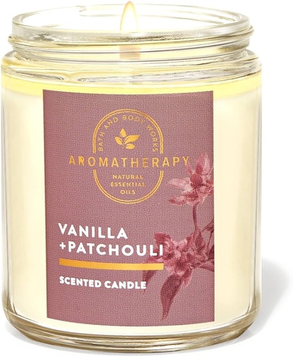 Vanilla patchouli single wick candle
