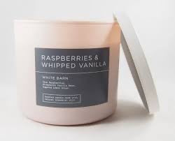 Raspberry and whipped vanilla 3wick candle
